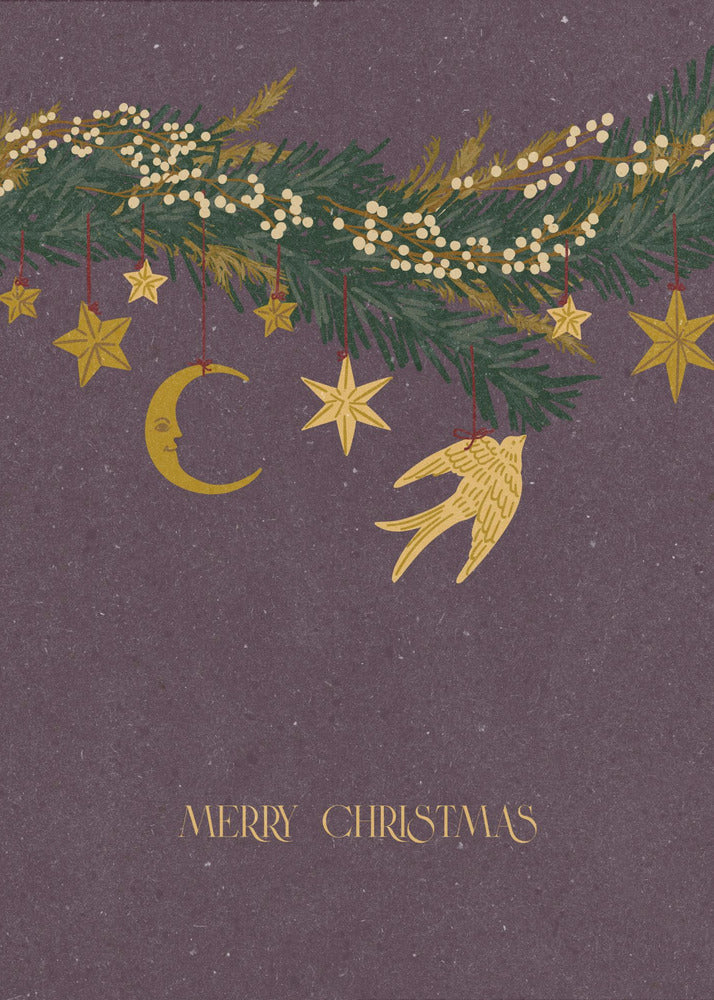 Vintage kerstspeelgoed op kerstboomtakken | Canvas