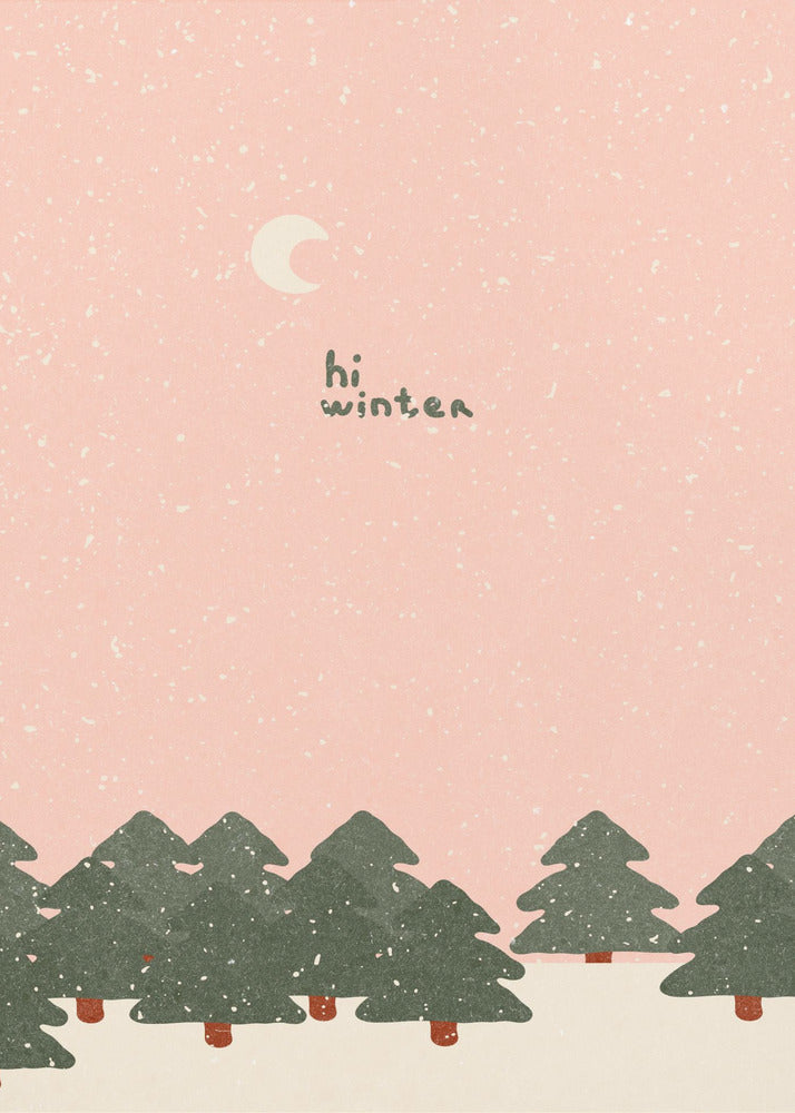 Magische sneeuwval in het bos. Hallo winter | Canvas