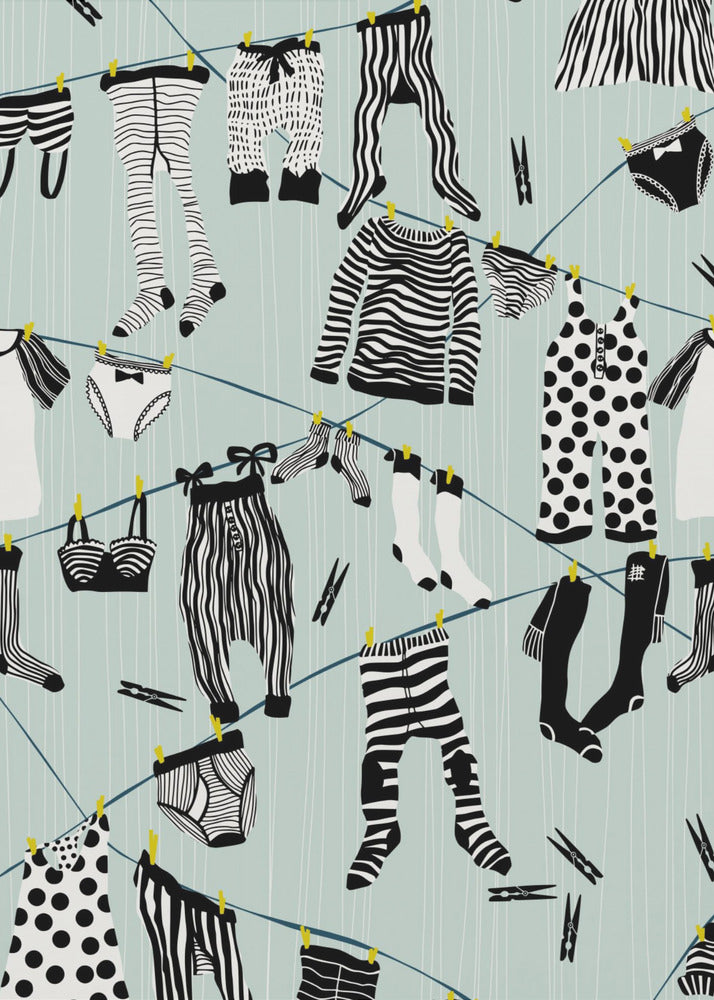 Hangen in wasruimtepatroon | Poster