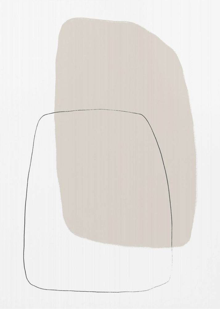 Twee overlappende organische vormen | Canvas