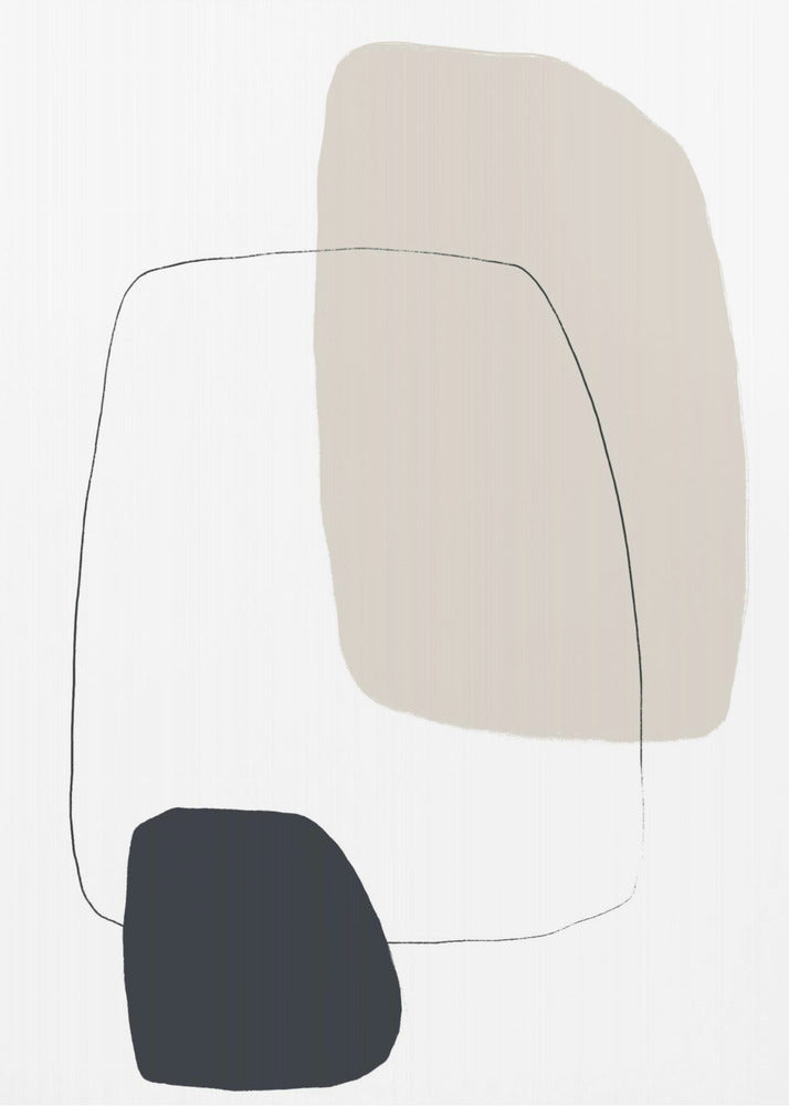 Organische vormen in neutrale tinten | Canvas