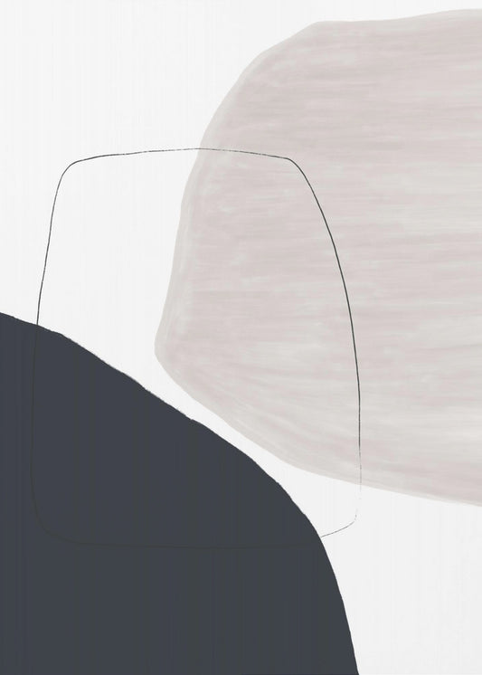 Abstract kunstwerk met zachte beige en bruine tinten | Poster