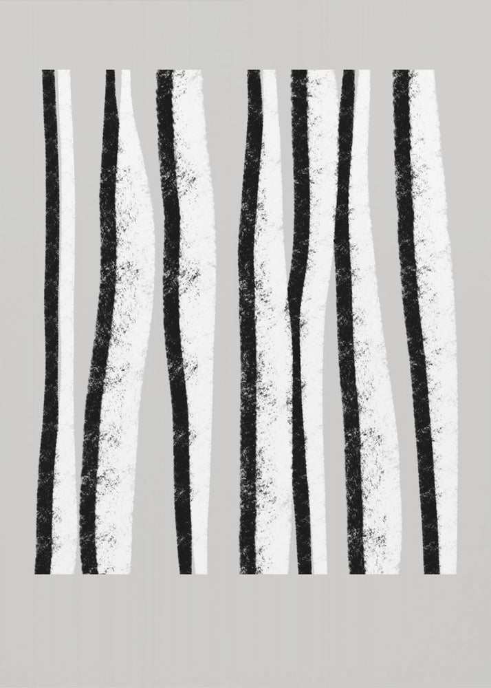 Zwart-witte verticale strepen | Canvas