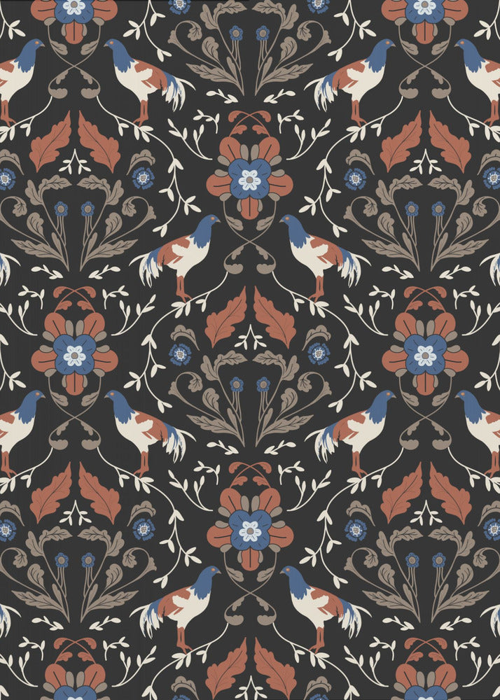 Roosters Beige Patroon | Poster