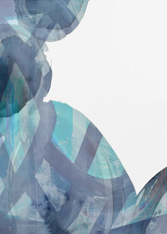 Blauwe abstracte wervelingen 1 | Poster