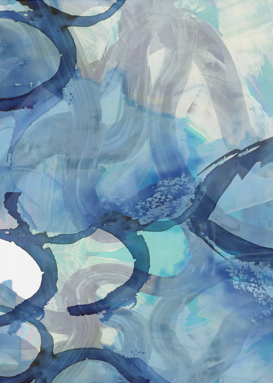 Blauwe abstracte wervelingen 2 | Poster