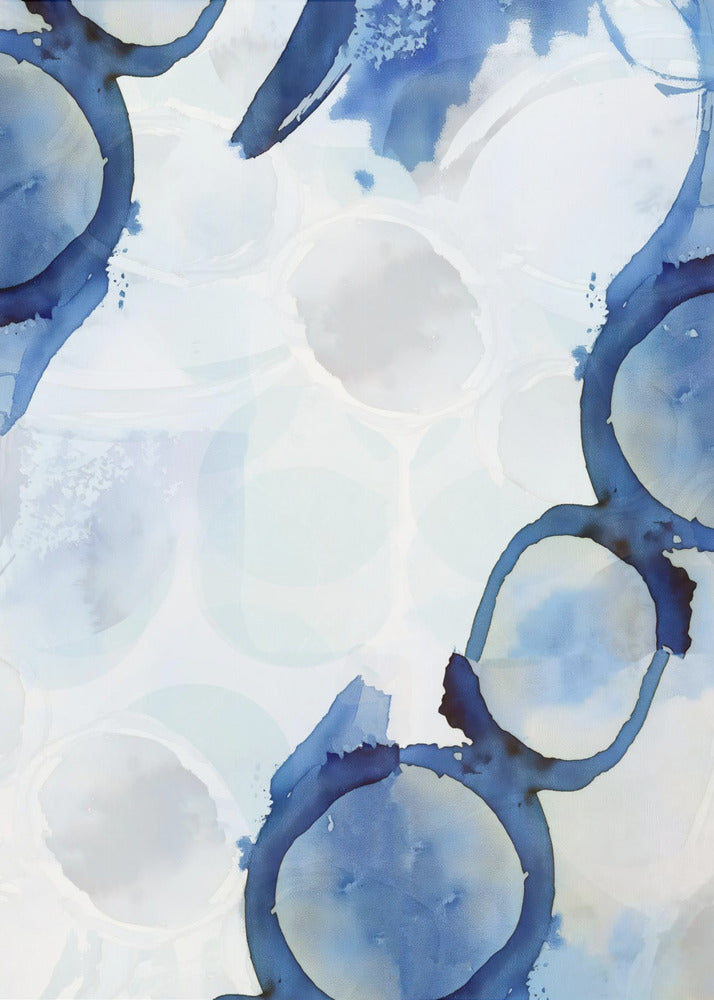 Blauwe abstracte wervelingen 3 | Poster