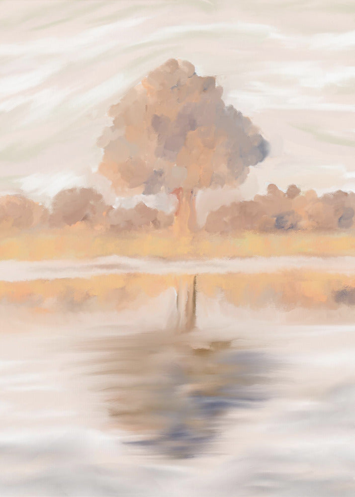 Soevereine weerspiegelingen van de jakhalsboom, Caprivi, Botswana | Canvas