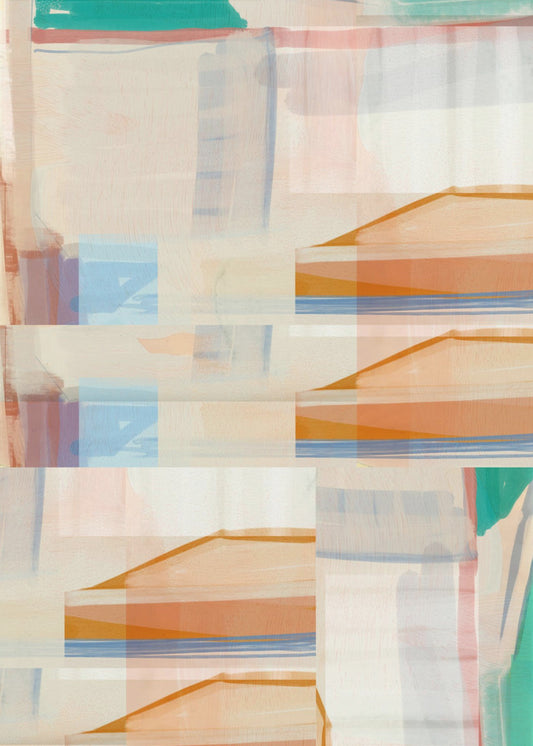 Blauw Oranje Vormen Nr. 1 | Poster