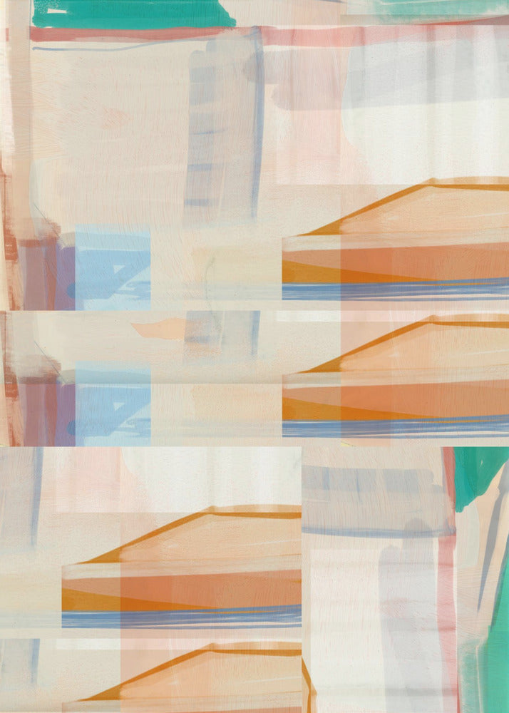 Blauw Oranje Vormen Nr. 1 | Canvas