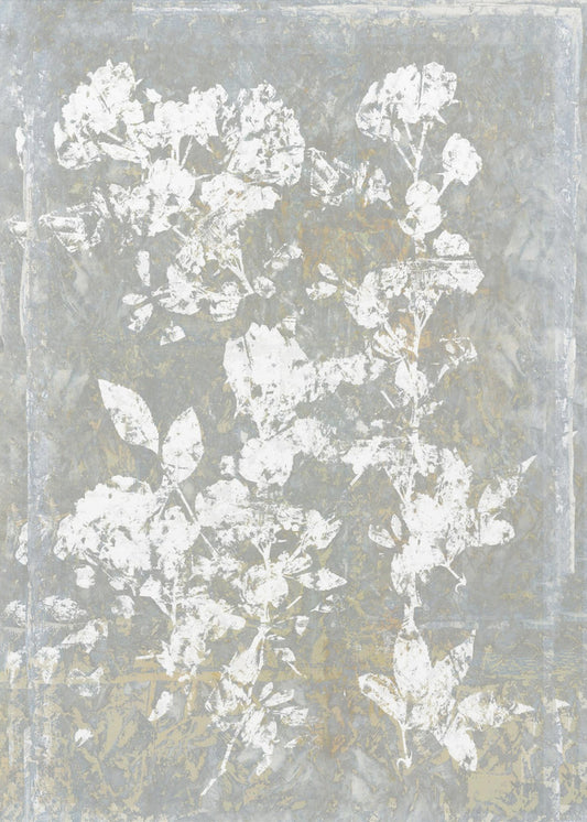 Botanische witte textuur bloemen 1 | Poster