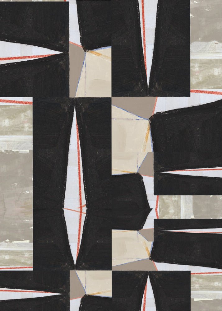 Abstracte Zwarte Legpuzzel 2 | Poster