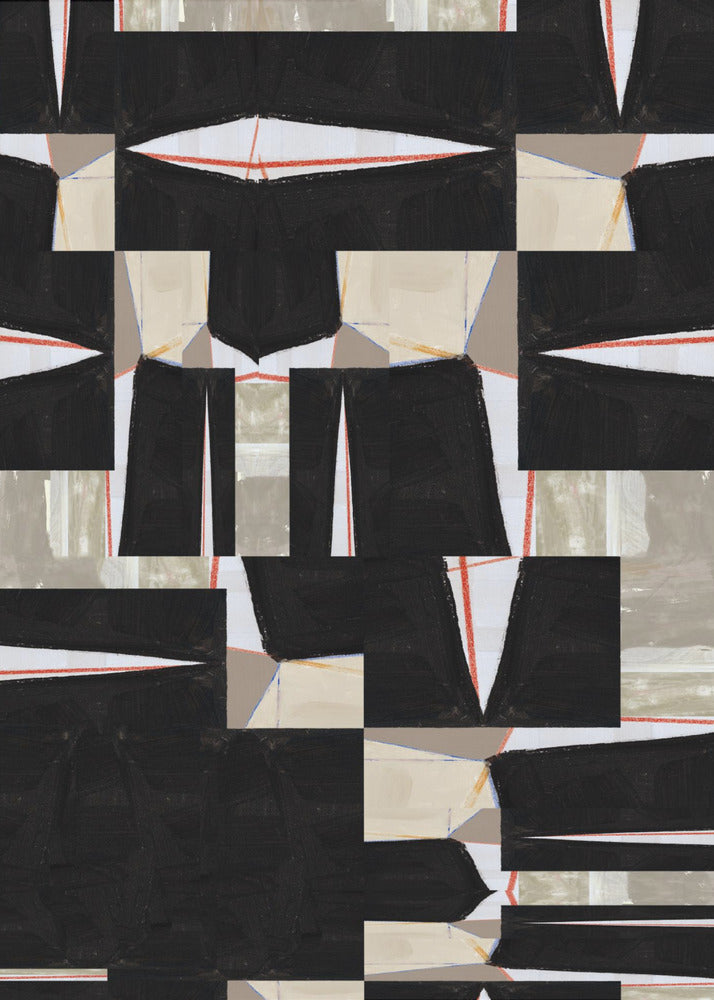 Abstracte Zwarte Legpuzzel 3 | Poster