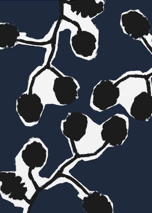 Zwart bloemensilhouet 2 | Poster