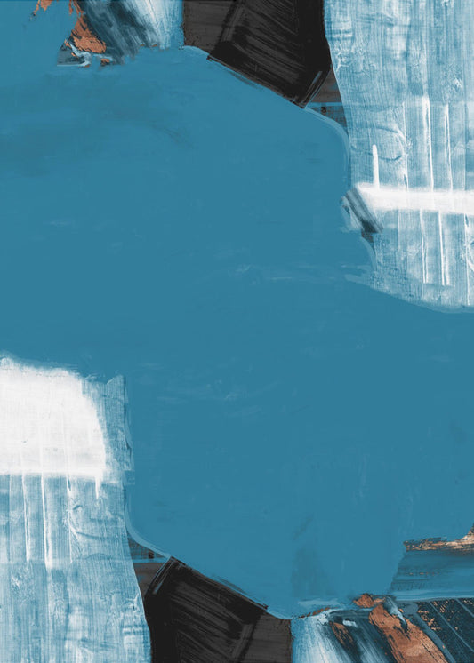 Teal Gold Shapes 1 | Poster