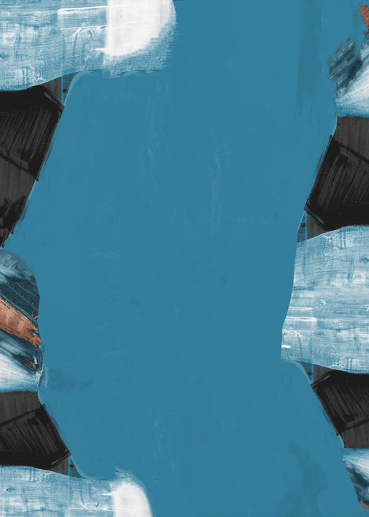 Teal Gold Shapes 2 | Poster