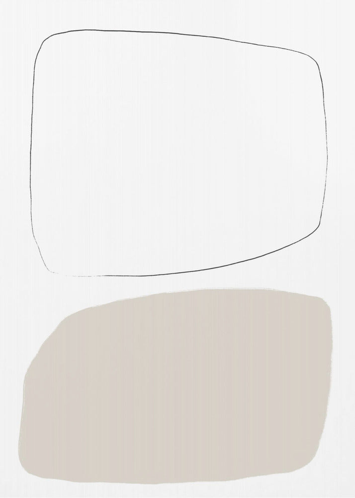 Twee zachte geometrische vormen | Canvas