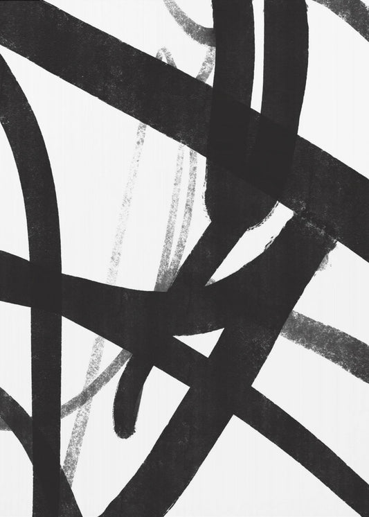 Bold Black Brushstrokes | Poster