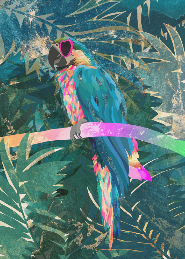 Jungle Rainbow Macaw Glasses 01 | Canvas