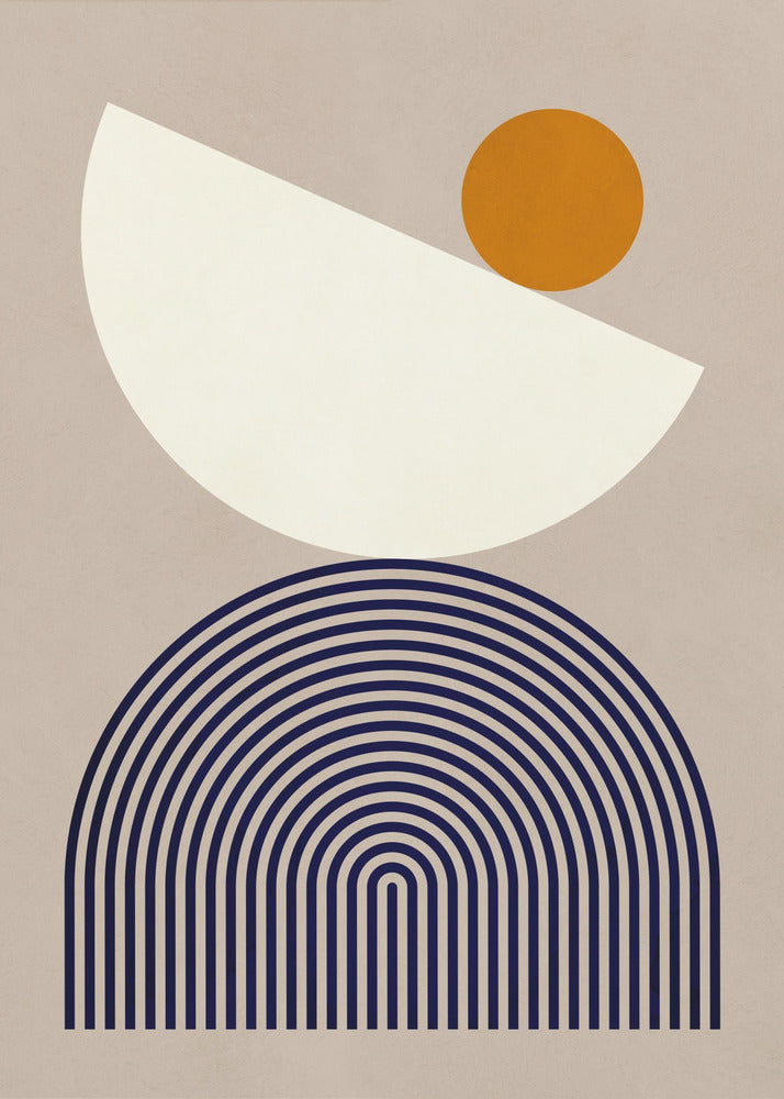 Lijnen en halve cirkels 1 | Canvas
