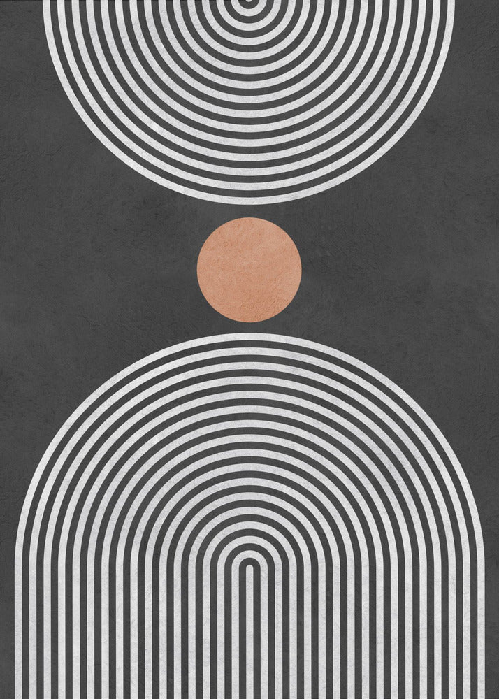 Cirkels op zwarte achtergrond 5 | Canvas