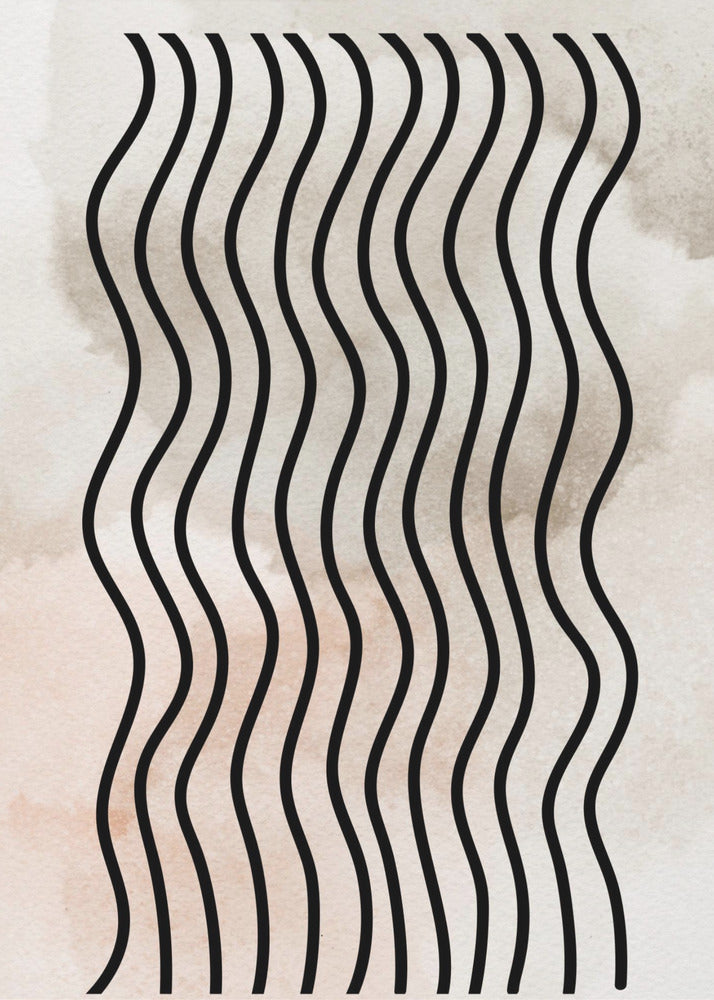 Gebogen ritmelijnen | Poster