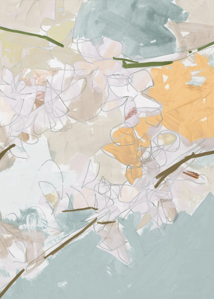 Romantische pastelkleurige bloemenprint | Canvas