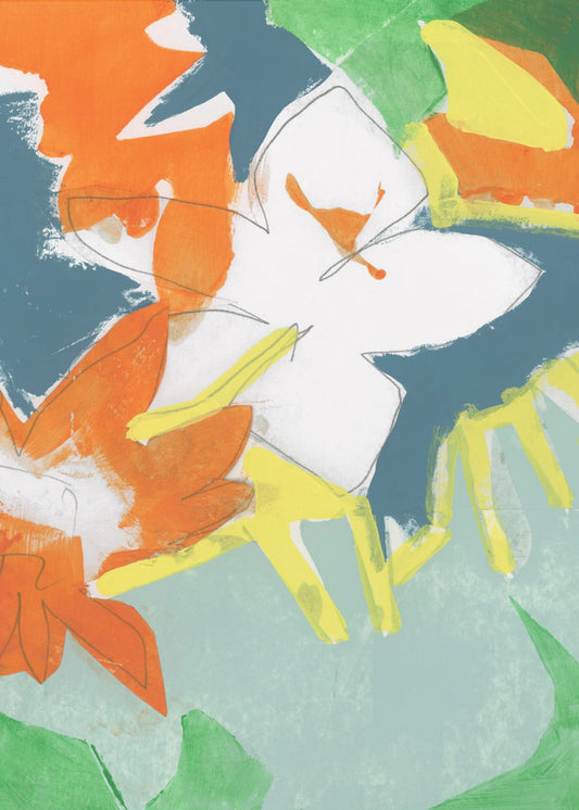 Soft Rustic Bright Florals No1 Print | Poster