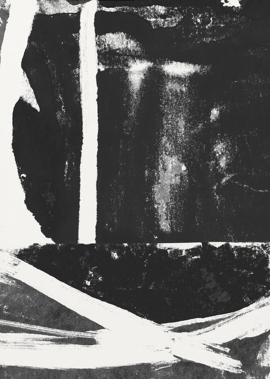 Zwarte inkt abstracte print | Canvas