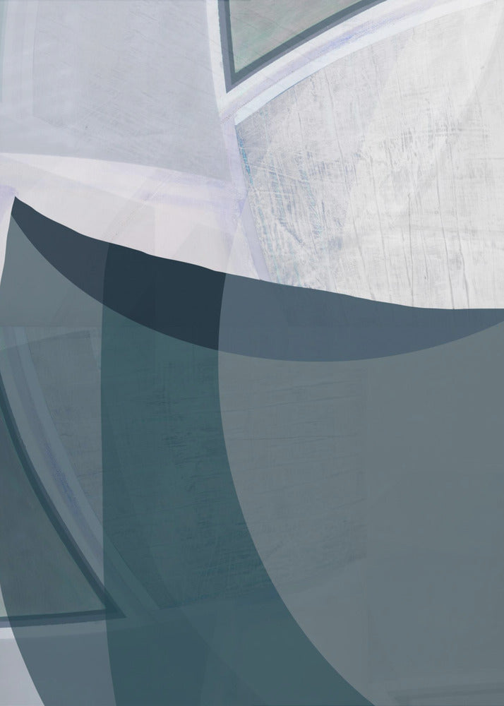 Encore Blauwe Abstracte Print | Canvas