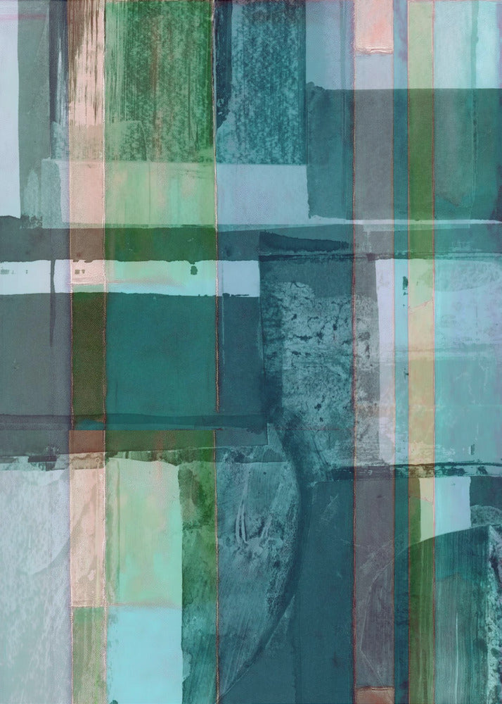 Abstracte tinten blauw en neutraal 1 | Canvas