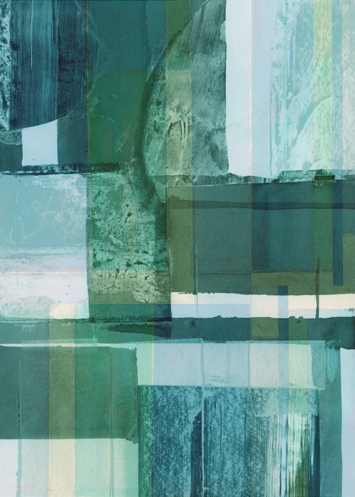 Abstracte tinten blauw en neutraal 2 | Canvas