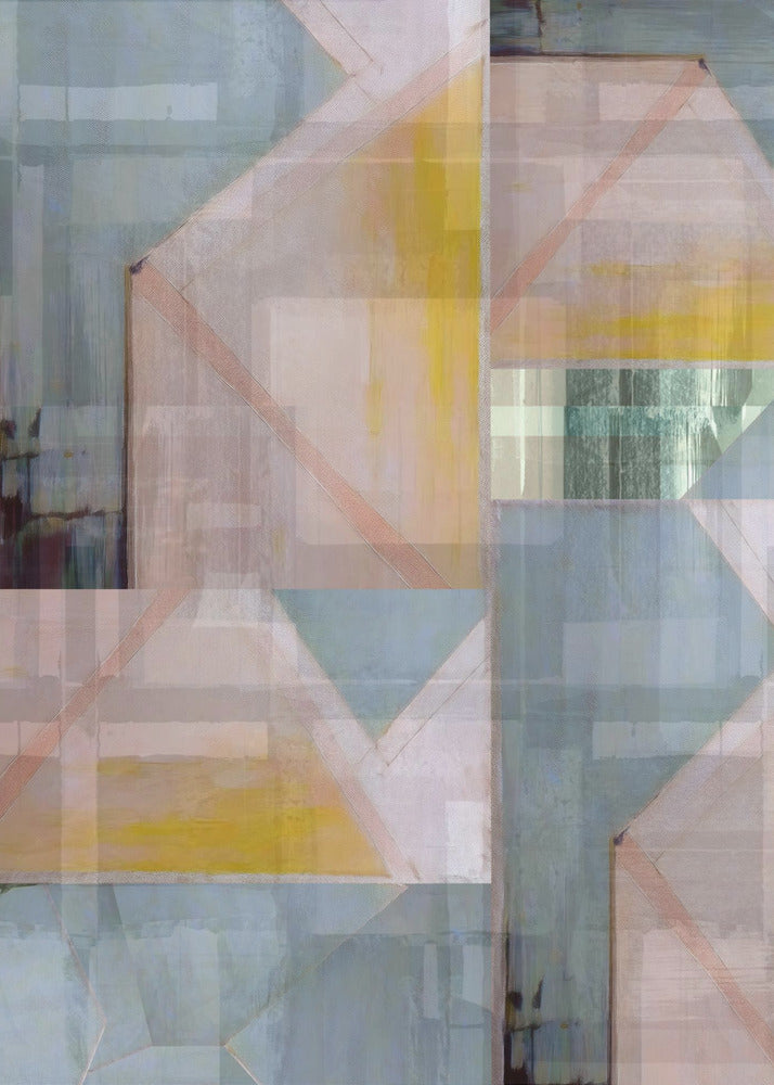 Abstracte tinten blauw en neutraal 3 | Canvas