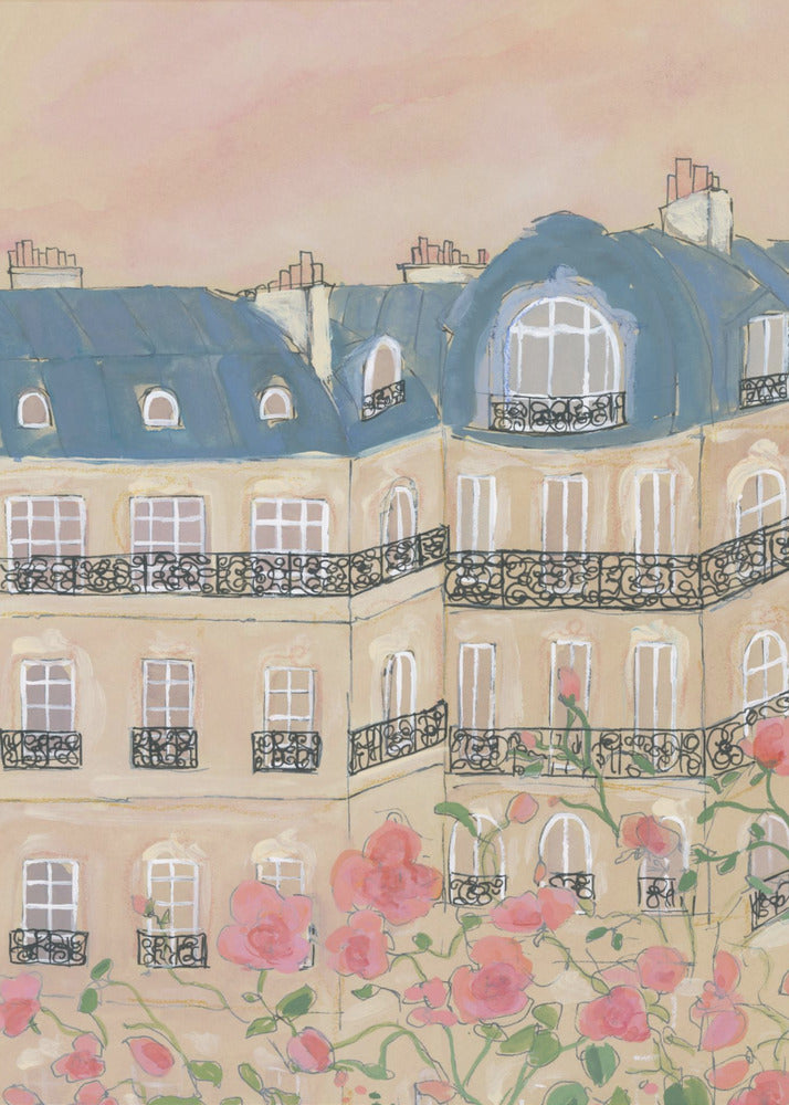 Sunset Over Paris Buildings | Canvas