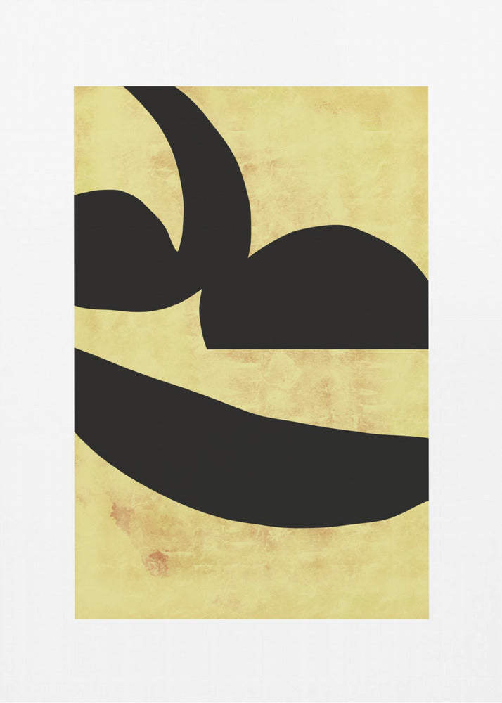 Abstracte zwarte vormen print nr. 2 | Canvas