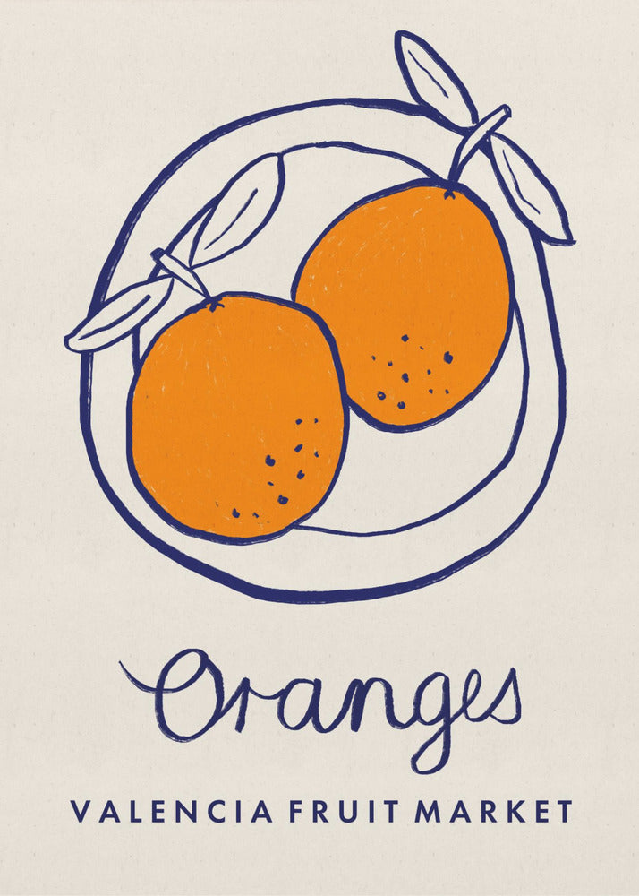 Eetkunst - Sinaasappels Valencia Fruitmarkt | Poster