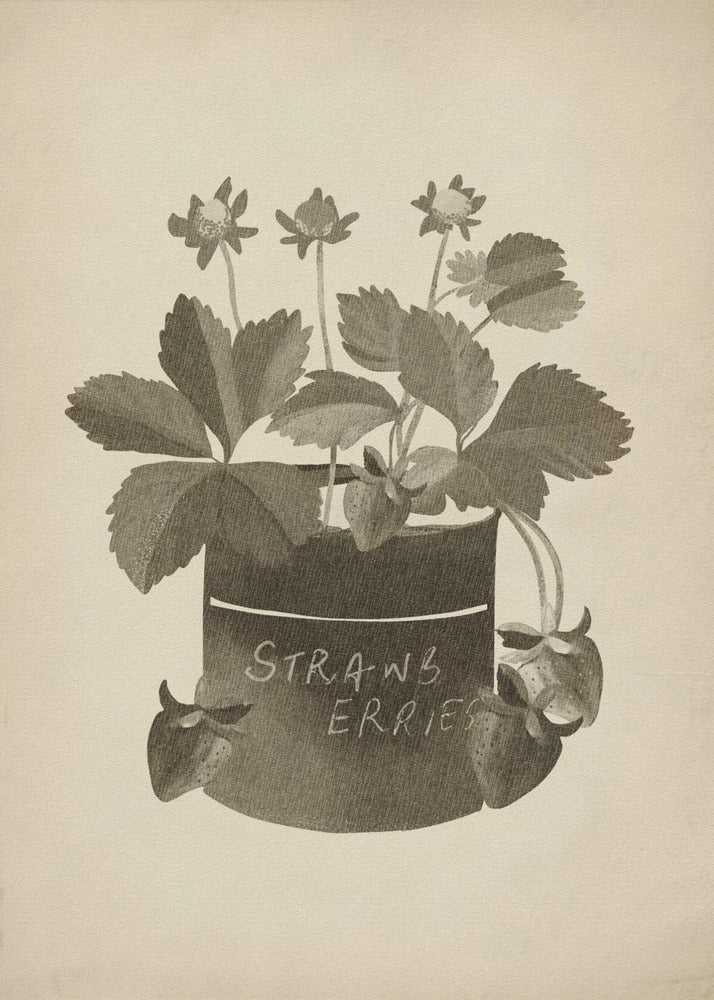 Vintage aardbeienplant | Canvas