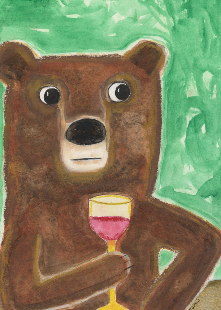 Meneer Beer aan de balie | Canvas