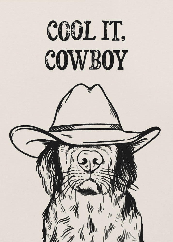 Cool it Cowboy Zwart | Canvas