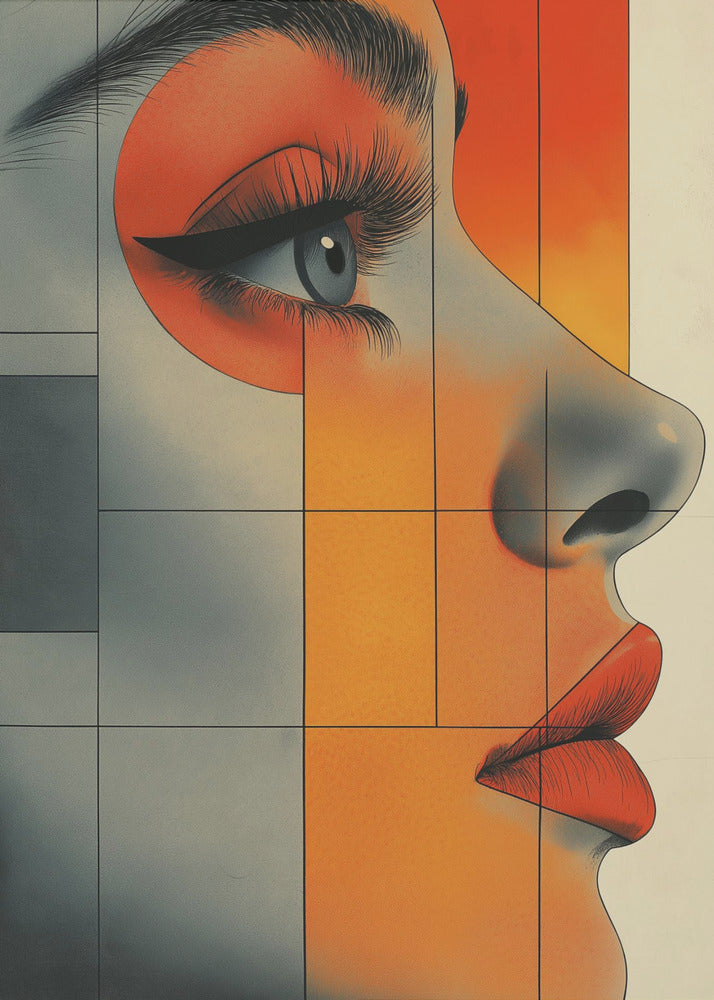 Vintage poster met een vrouwengezicht (6) | Canvas