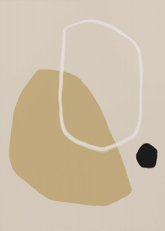 Beige en zwarte geometrische vormen | Poster
