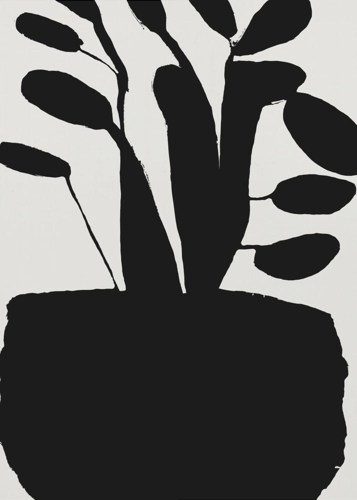Silhouet van potplant nr. 2 | Canvas