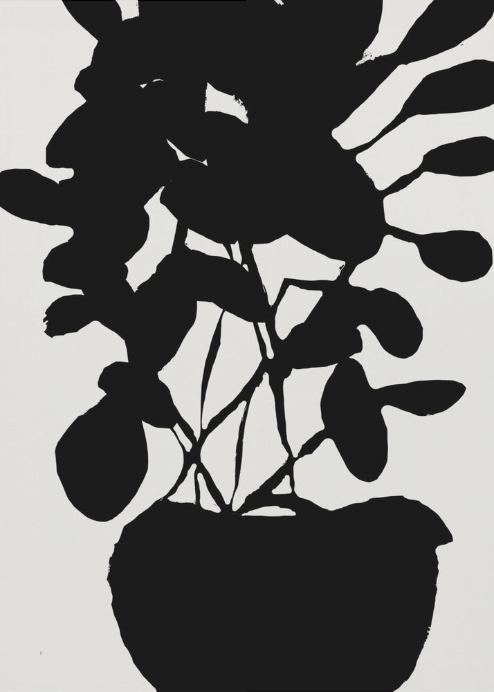 Silhouet van potplant nr. 3 | Canvas
