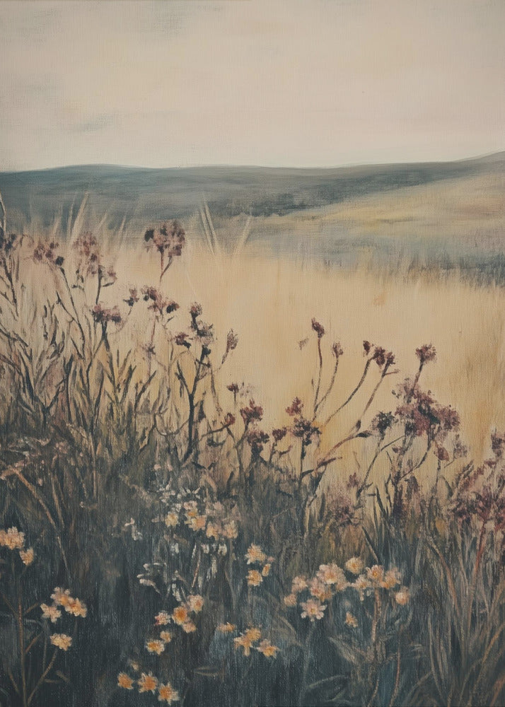 Landschap Wilde Bloemen | Canvas