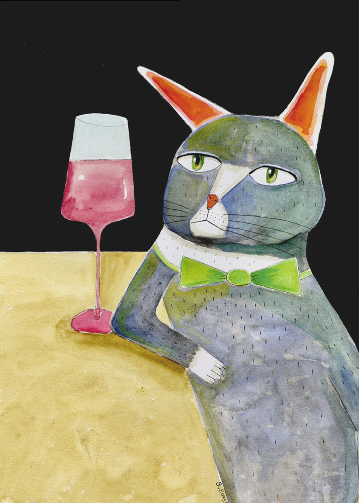 Bar Cat with Bow Tie | Poster
