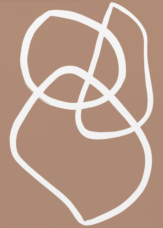 Abstracte lijnen mokka | Poster