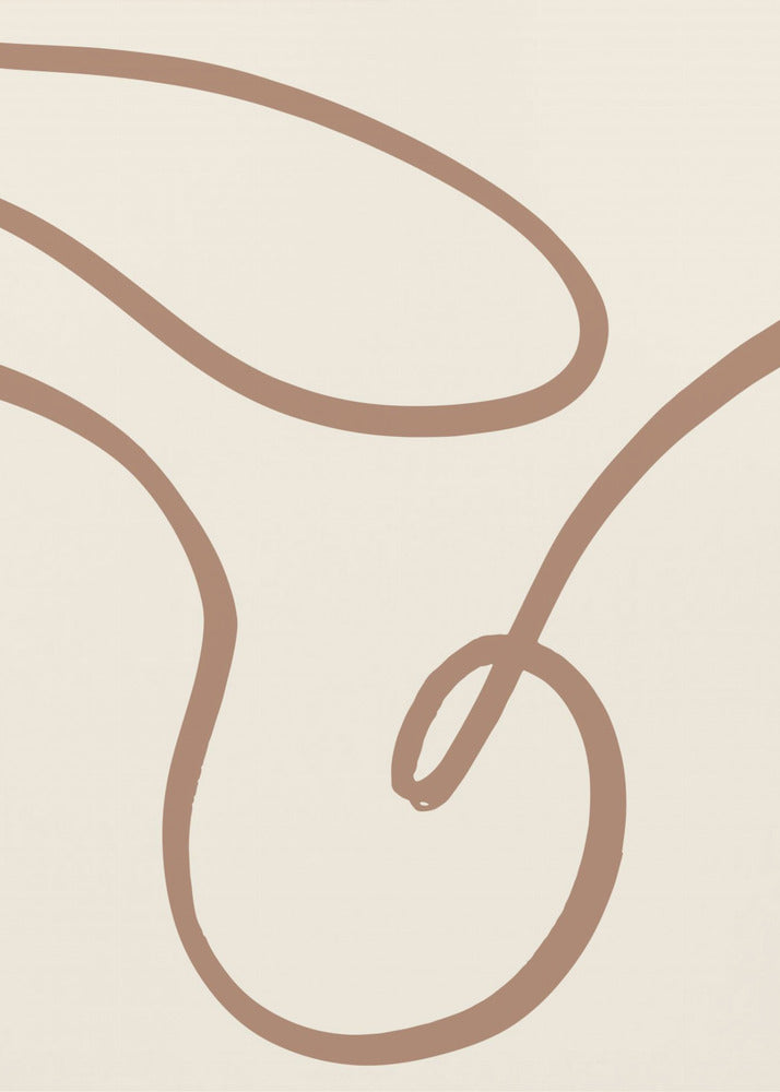Abstracte lijnen Mocha 3 | Poster