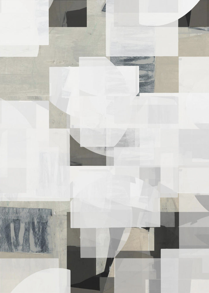 Abstracte Mocha Zwart Wit Compositie Nr. 3 | Canvas
