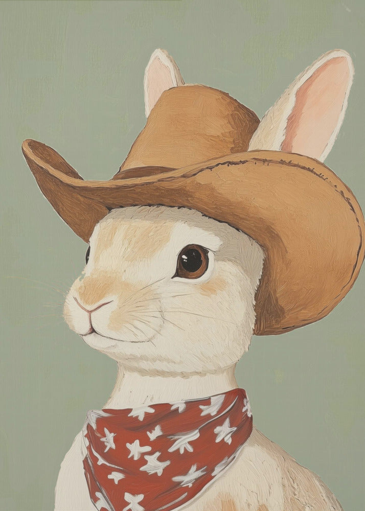 Cowboy Konijn | Canvas