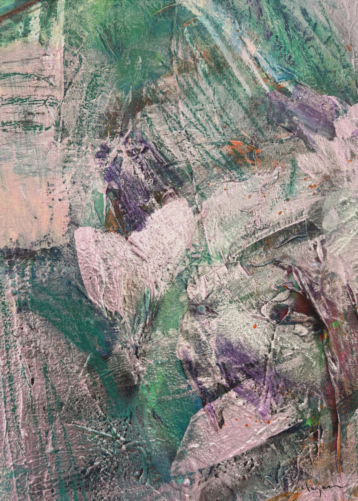 Gestructureerde groene geode | Canvas
